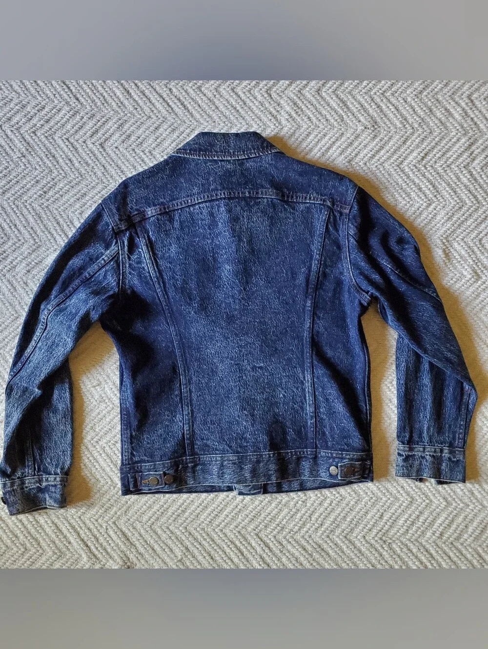 Vintage 80s Lee Riders Acid Wash Denim Trucker Jacket USA Made S